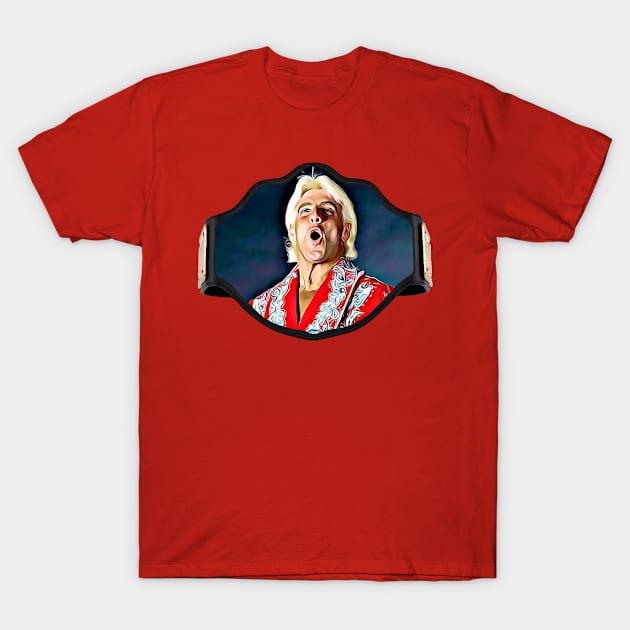 Nature Boy Championship Wrestling Belt T-Shirt by Tomorrowland Arcade